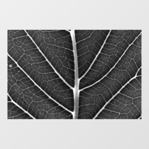 Zwart-wit gloeiend blad close-up raamsticker