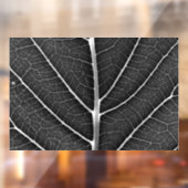 Zwart-wit gloeiend blad close-up raamsticker (Vel 2)