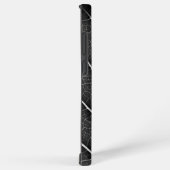 Zwart-wit gloeiend blad close-up samsung galaxy hoesje (Rechterkant)