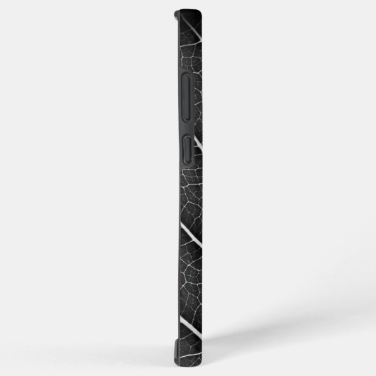 Zwart-wit gloeiend blad close-up samsung galaxy hoesje (Rechterkant)