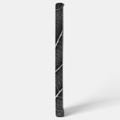 Zwart-wit gloeiend blad close-up samsung galaxy hoesje (Linkerkant)