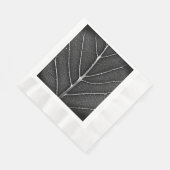 Zwart-wit gloeiend blad close-up servet (Hoek)
