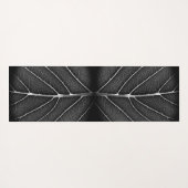 Zwart-wit gloeiend blad close-up yogamat (Achterkant (horizontaal))