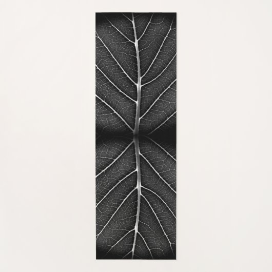 Zwart-wit gloeiend blad close-up yogamat (Voorkant)