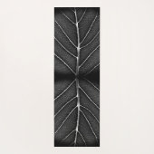 Zwart-wit gloeiend blad close-up yogamat (Achterkant)