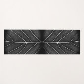 Zwart-wit gloeiend blad close-up yogamat (Voorkant (horizontaal))