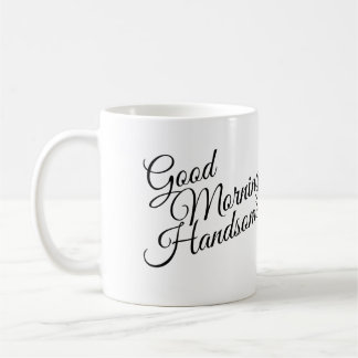 Zwart & Wit Goedemorgen Knappe Man Mok