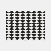 Zwart | wit | Gold Argyle Pattern Fleece Deken (Voorkant (Horizontaal))