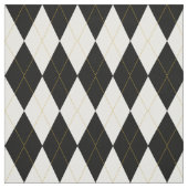 Zwart | wit | Gold Argyle Pattern Stof (Swatch)