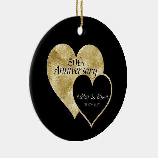 Zwart-wit Gold-hart Keramisch Ornament (Rechts)