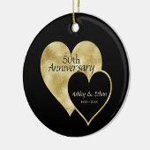 Zwart-wit Gold-hart Keramisch Ornament (Links)