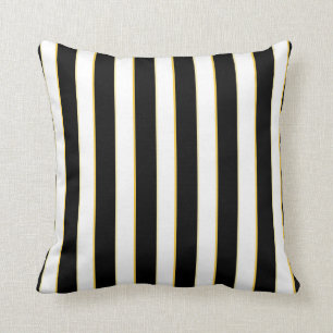 Zwart, wit, Gold Striped patroonpiloot Kussen