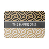 Zwart & Wit Golden Zee Ocean Waves Patroon Badmat (Voorkant)