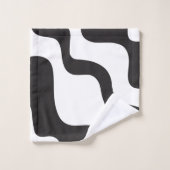 Zwart & Wit Golf Abstract Moderne Kunst Chic Bad Handdoek (Wasdoekje)