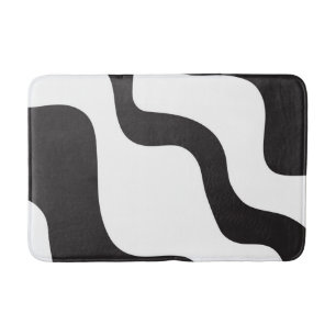 Zwart & Wit Golf Abstract Moderne Kunst Chic Badmat