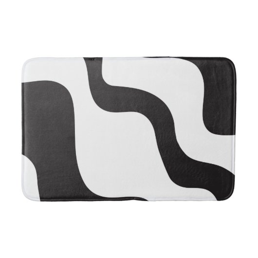 Zwart & Wit Golf Abstract Moderne Kunst Chic Badmat (Voorkant)