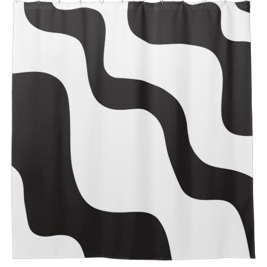 Zwart & Wit Golf Abstract Moderne Kunst Chic Douchegordijn (Voorkant)