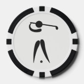 Zwart-wit Golf Ball Marker Golf Player Poker Chips (Voorkant)