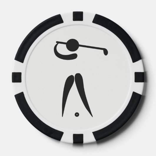 Zwart-wit Golf Ball Marker Golf Player Poker Chips (Voorkant)