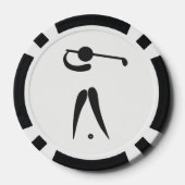 Zwart-wit Golf Ball Marker Golf Player Poker Chips (Achterkant)