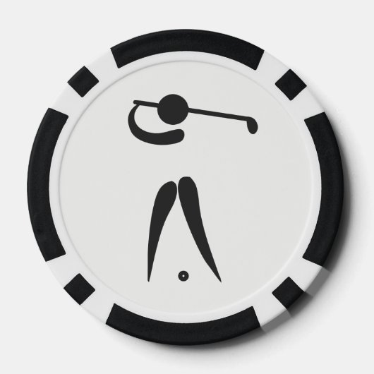 Zwart-wit Golf Ball Marker Golf Player Poker Chips (Achterkant)