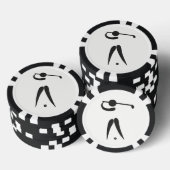 Zwart-wit Golf Ball Marker Golf Player Poker Chips (Opstapeling)