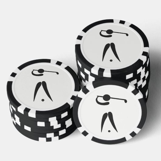 Zwart-wit Golf Ball Marker Golf Player Poker Chips (Opstapeling)