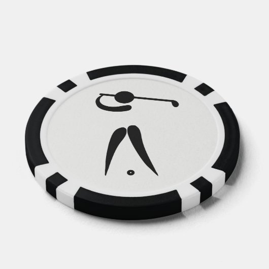Zwart-wit Golf Ball Marker Golf Player Poker Chips (Enkel)