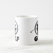 Zwart & Wit Golf Swing Silhouet Koffiemok (Center)