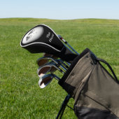 Zwart-wit golfhoofdhoes golfheadcover (Insitu)