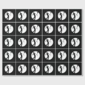 Zwart-wit Golfpapier Cadeaupapier (Vlak)