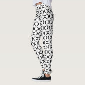 Zwart-wit golfpatroon leggings (Links)