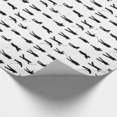 Zwart-wit golfposen golfer mannen golfen cadeaupapier (Hoek)