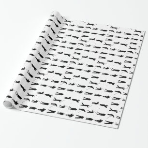 Zwart-wit golfposen golfer mannen golfen cadeaupapier