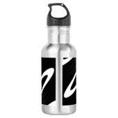 zwart-wit golvend naadloos organisch patroon waterfles  (Achterkant)