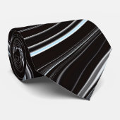 Zwart-wit golvende abstractie stropdas (Opgerold)