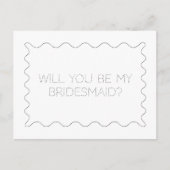 Zwart-wit golvende bruidsmeisje voorstel Kaart (Voorkant)