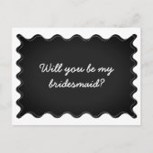 Zwart-wit golvende bruidsmeisje voorstel Kaart (Voorkant)