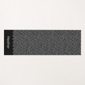 Zwart-Wit Golvende Chevron Zigzag Met Naam Yogamat (Voorkant (horizontaal))