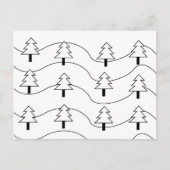 Zwart-wit golvende streep kerstboom patroon briefkaart (Voorkant)