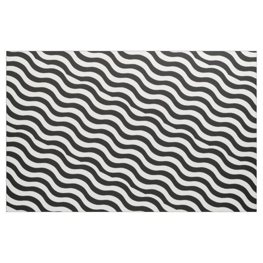 Zwart wit golvende strepen stof (Yard (91,4 cm))
