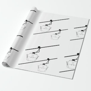 Zwart-wit gondel inpakpapier. cadeaupapier