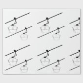 Zwart-wit gondel inpakpapier. cadeaupapier (Vlak)