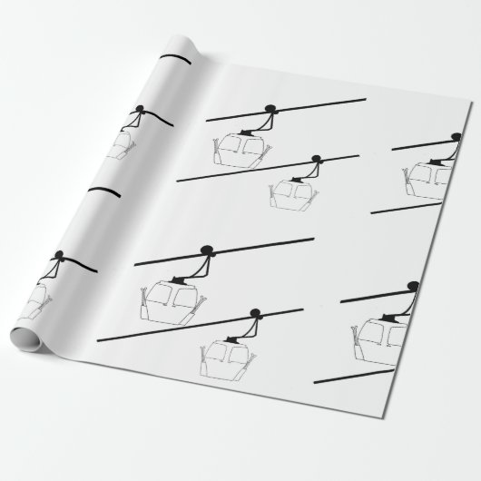 Zwart-wit gondel inpakpapier. cadeaupapier (Uitgerold)