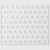 Zwart & wit gondels met ski's cadeaupapier (Vlak)