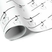 Zwart & wit gondels met ski's cadeaupapier (Rol Hoek)