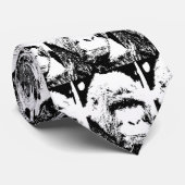 Zwart & Wit Gorilla Gezicht Stropdas (Opgerold)