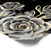 Zwart-wit Gothic Rozen Bloemen bruiloft teken Poster (Hoek)