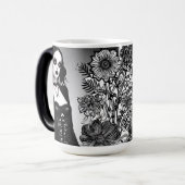 Zwart-wit Gotisch Meisje Magische Mok (Voorkant links)