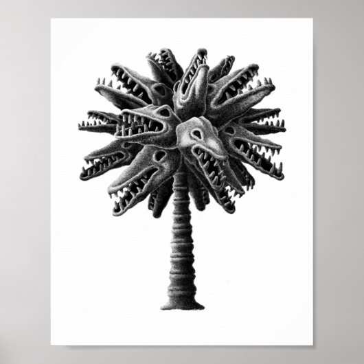 Zwart wit gotisch Poster met horrorpalm (Voorkant)